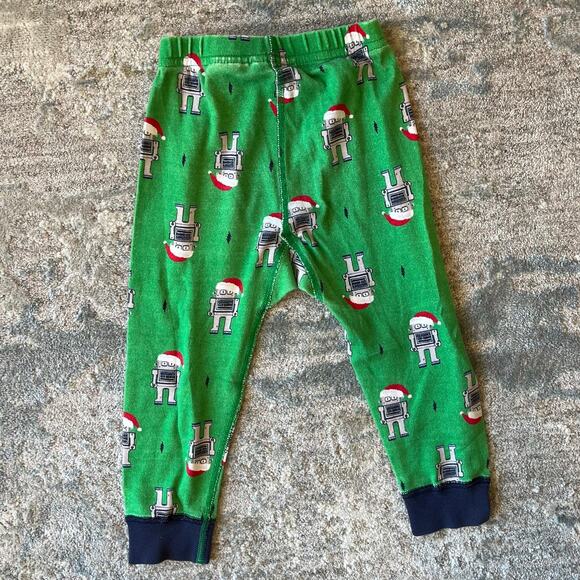 Hanna Andersson Green Santa Robot Long John Pajamas 80 cm 18-24 Months - Picture 7 of 8
